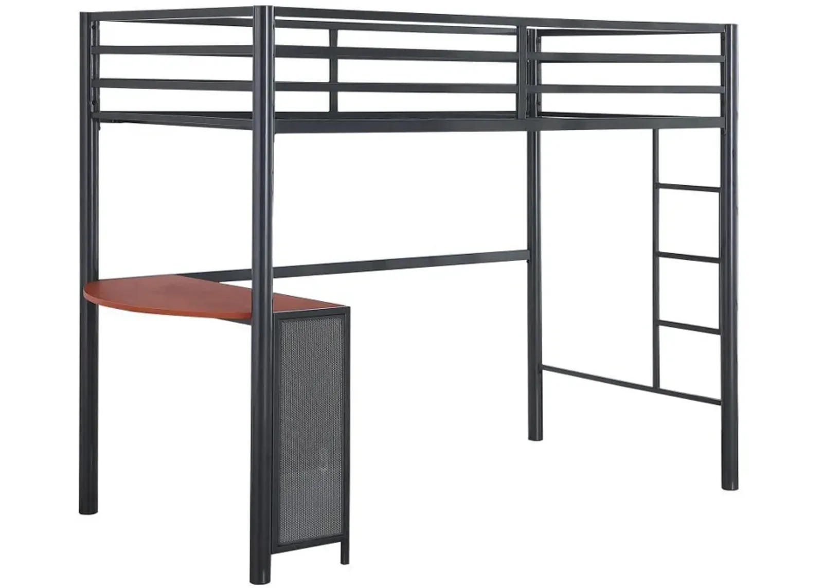 Fisher - Twin Workstation Loft Bed - Gunmetal