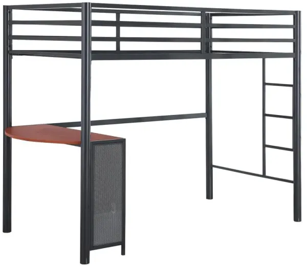 Fisher - Twin Workstation Loft Bed - Gunmetal
