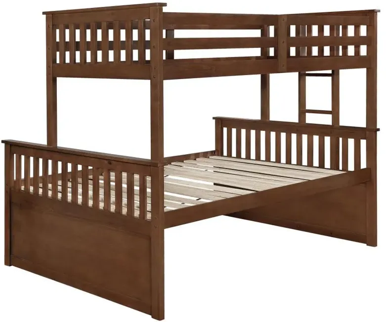 Atkin - Twin Extra Long Over Queen 3-Drawer Bunk Bed - Weathered Walnut