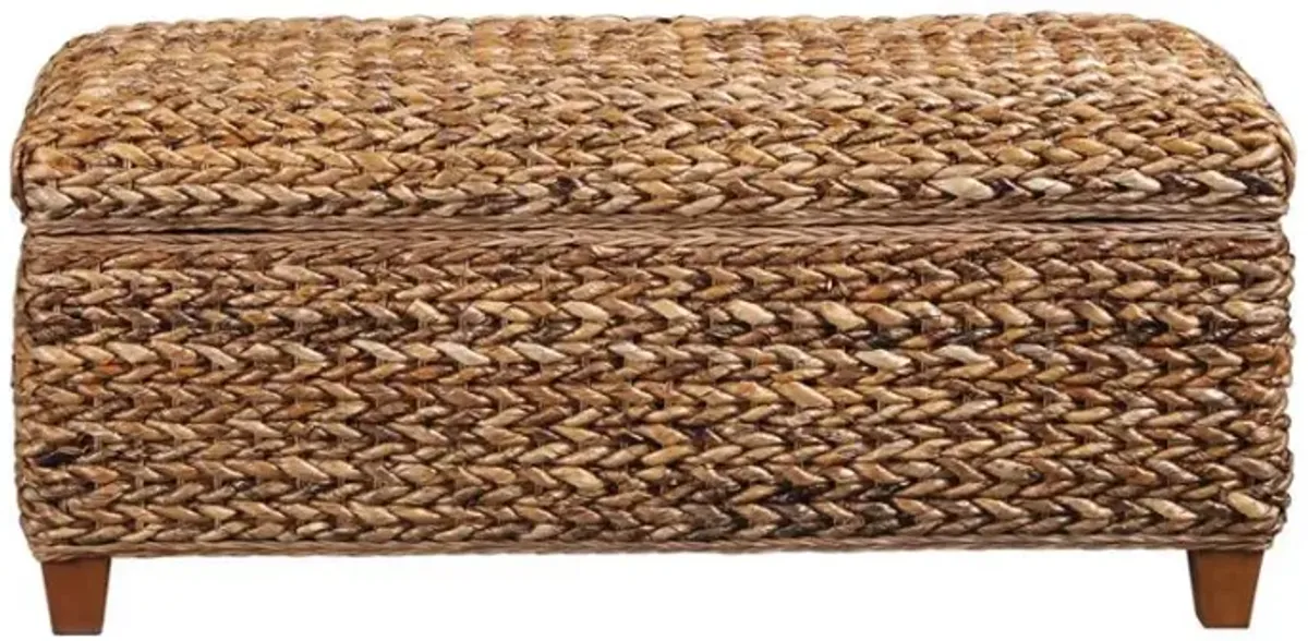 Laughton - Hand-Woven Banana Leaf Storage Trunk - Amber