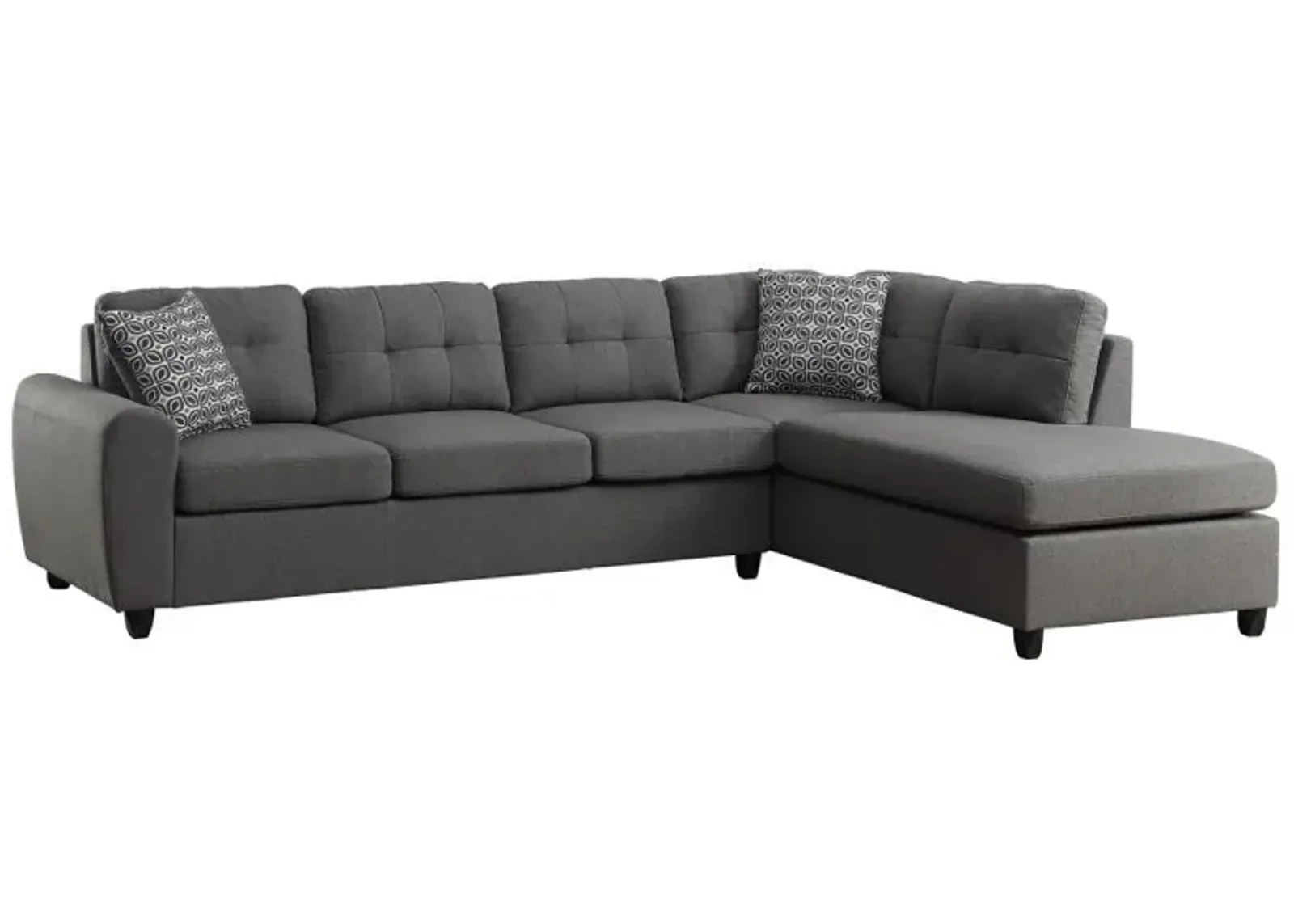 Stonenesse - Upholstered Sectional Chaise Sofa - Gray