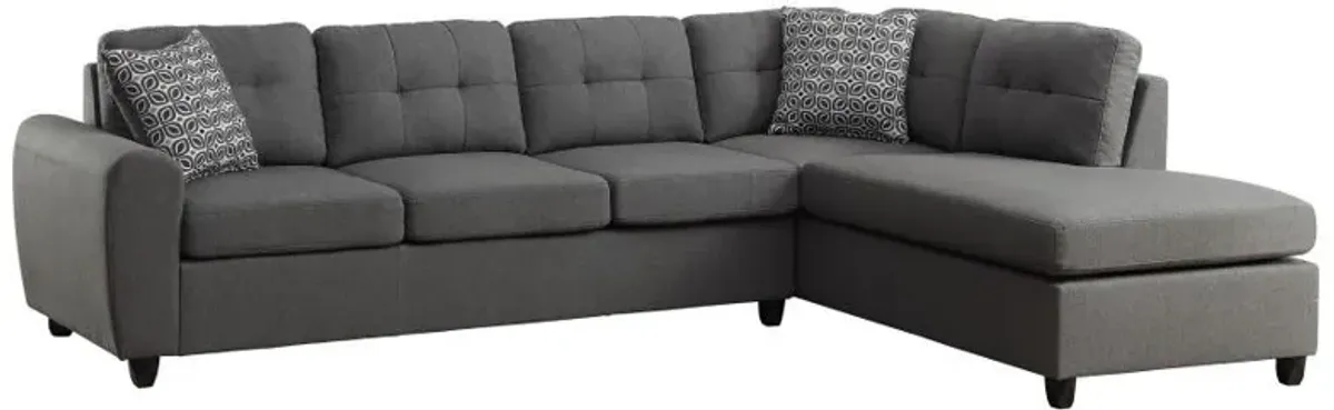 Stonenesse - Upholstered Sectional Chaise Sofa - Gray