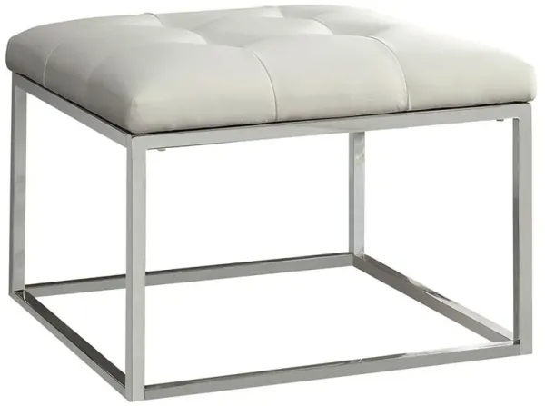 Swanson - Square Upholstered Tufted Ottoman - White