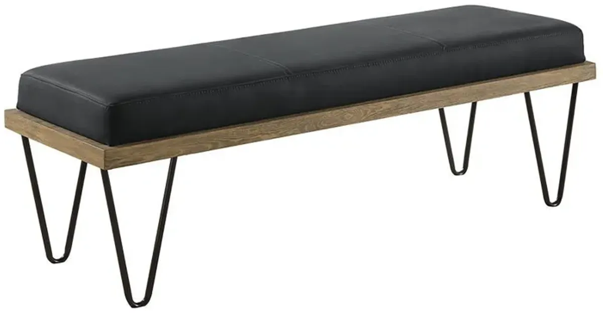 Chad - Denim Upholstered Accent Bench - Dark Blue