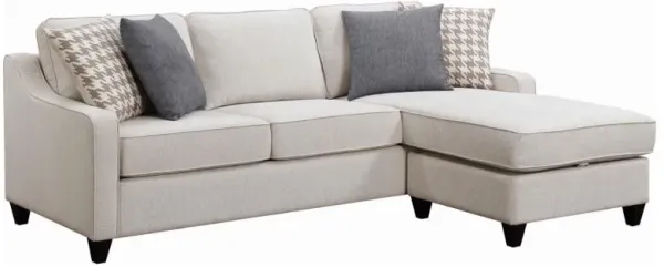 Mcloughlin - Upholstered Sloped Arm Sectional Sofa - Platinum
