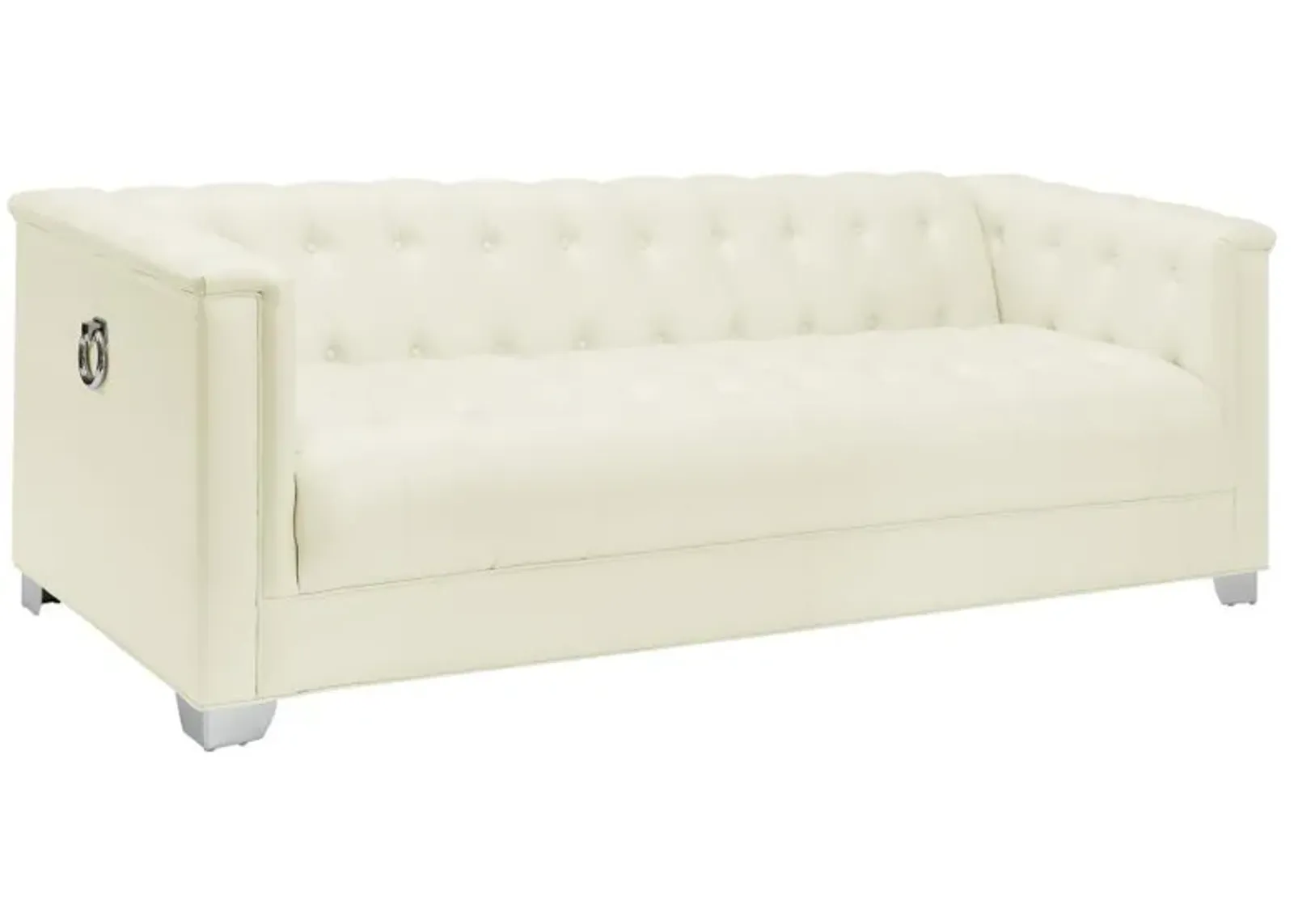 Chaviano - Upholstered Track Arm Sofa - Pearl White