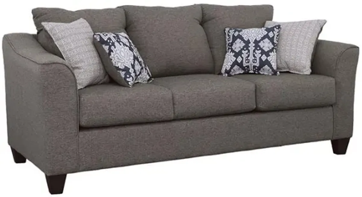 Salizar - Upholstered Flared Arm Sofa - Charcoal Gray