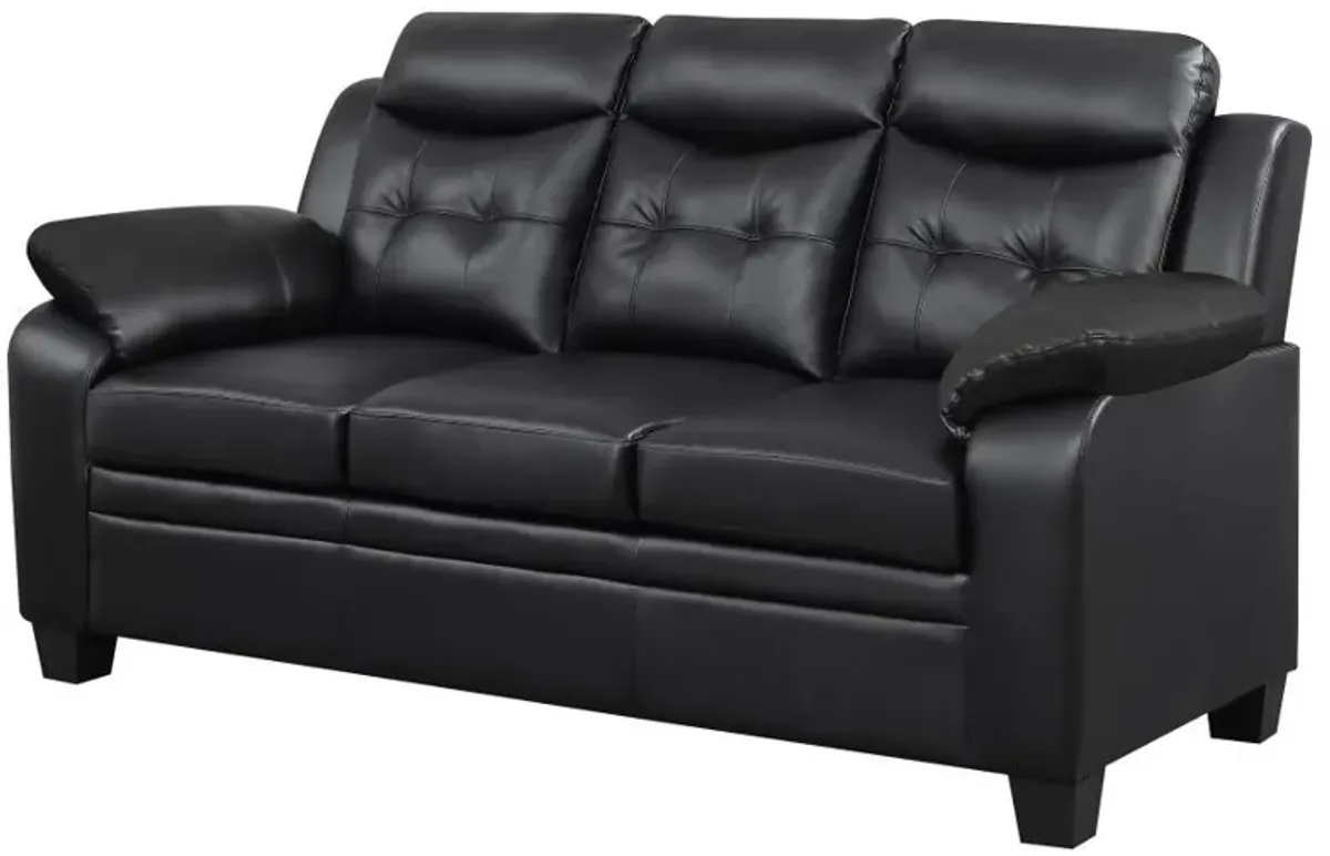 Finley - Upholstered Padded Arm Tufted Sofa - Black