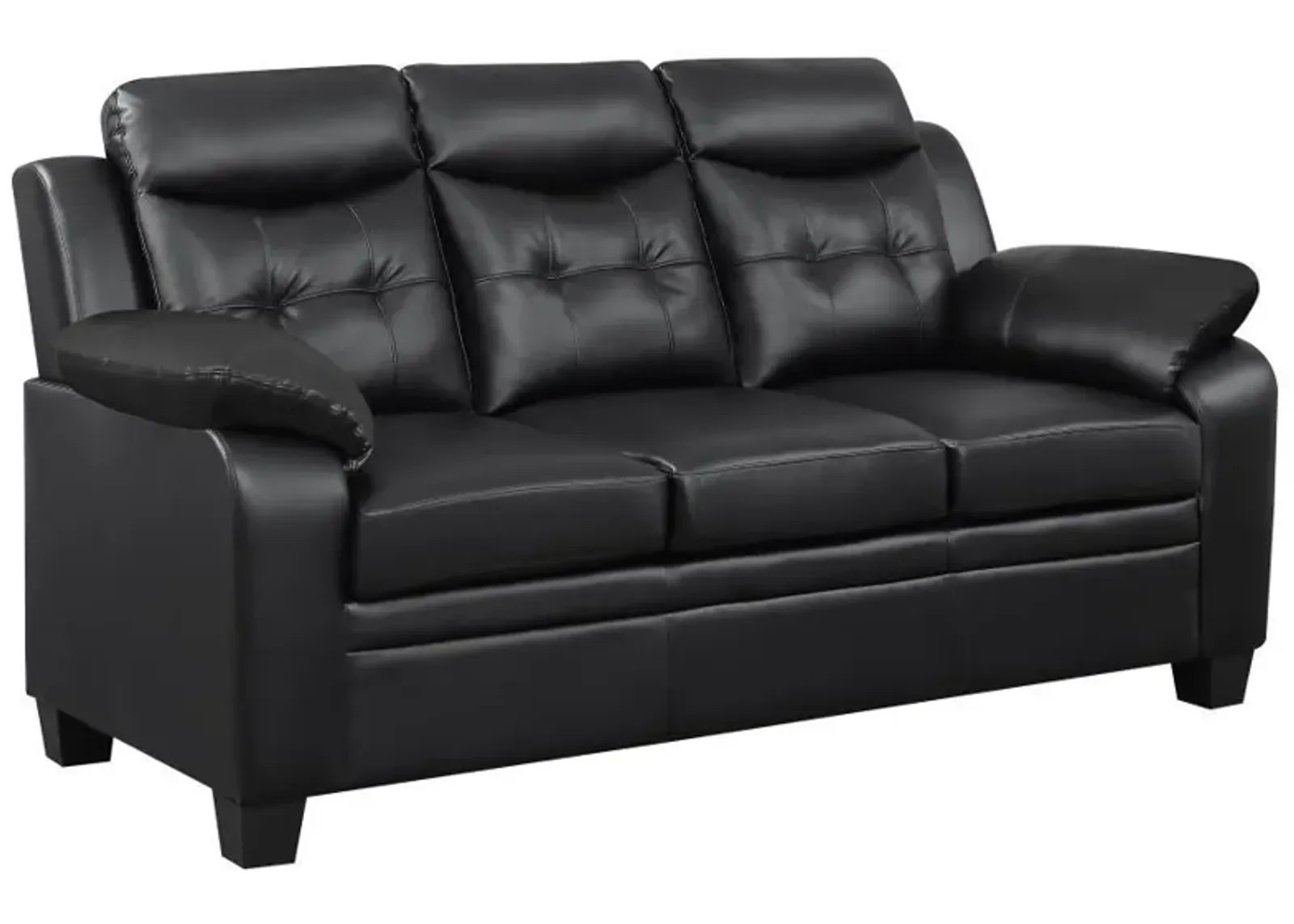 Finley - Upholstered Padded Arm Tufted Sofa - Black