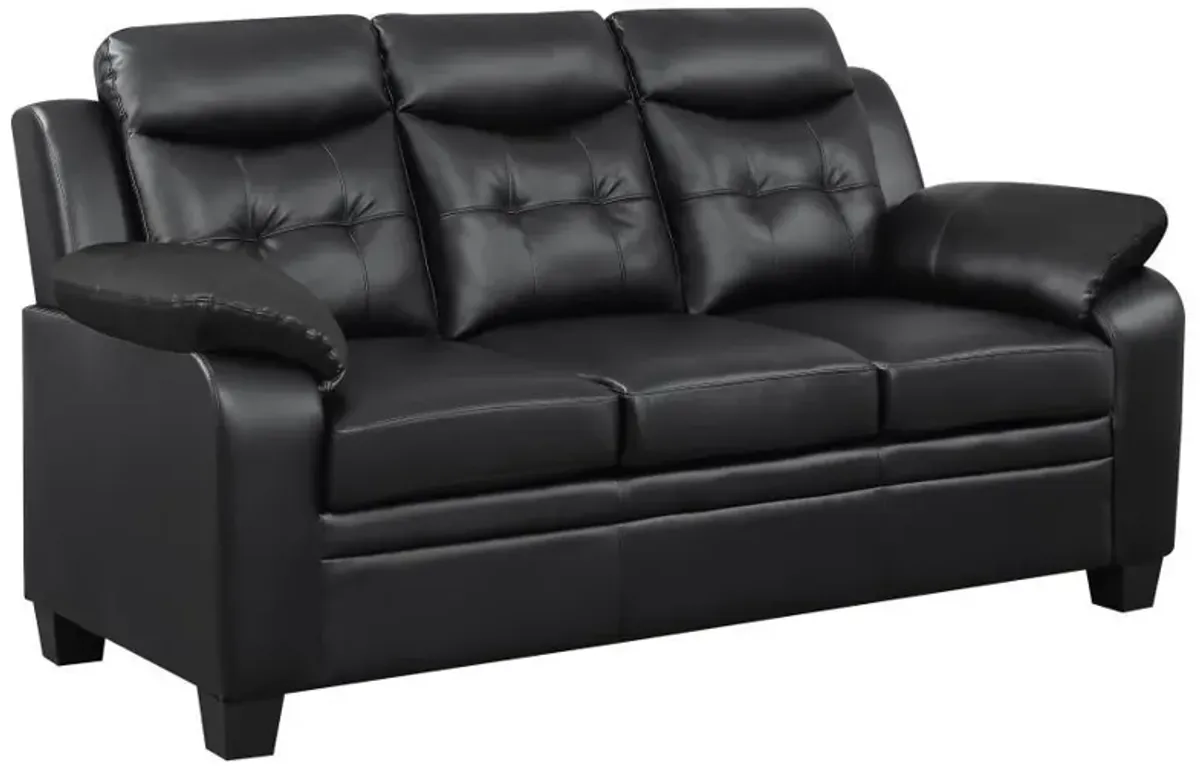 Finley - Upholstered Padded Arm Tufted Sofa - Black