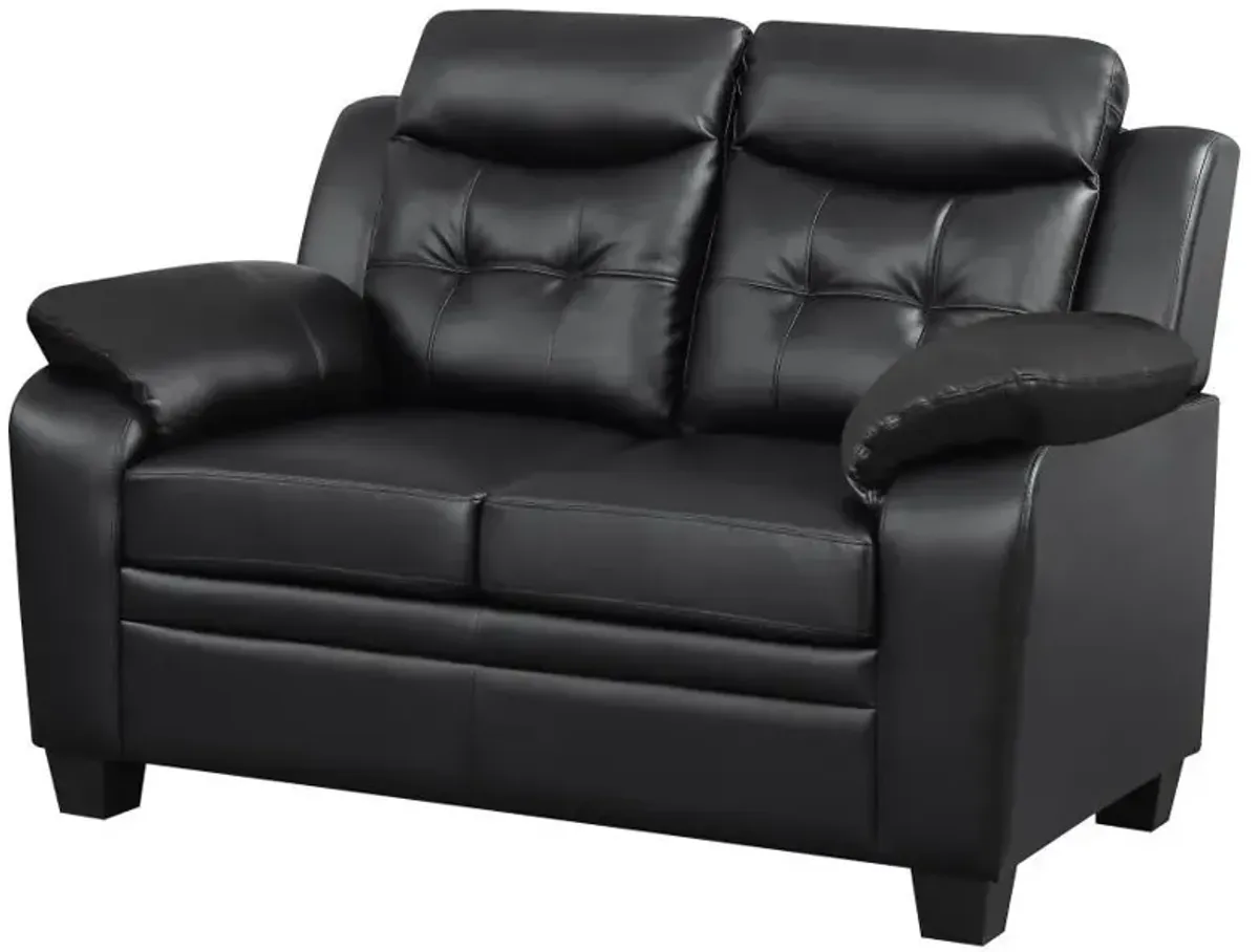 Finley - Upholstered Padded Arm Tufted Loveseat - Black