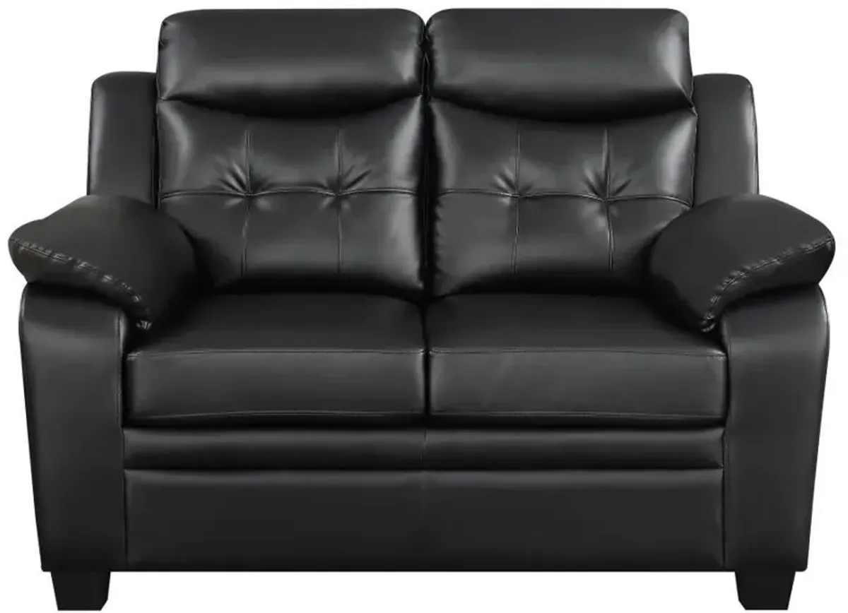 Finley - Upholstered Padded Arm Tufted Loveseat - Black