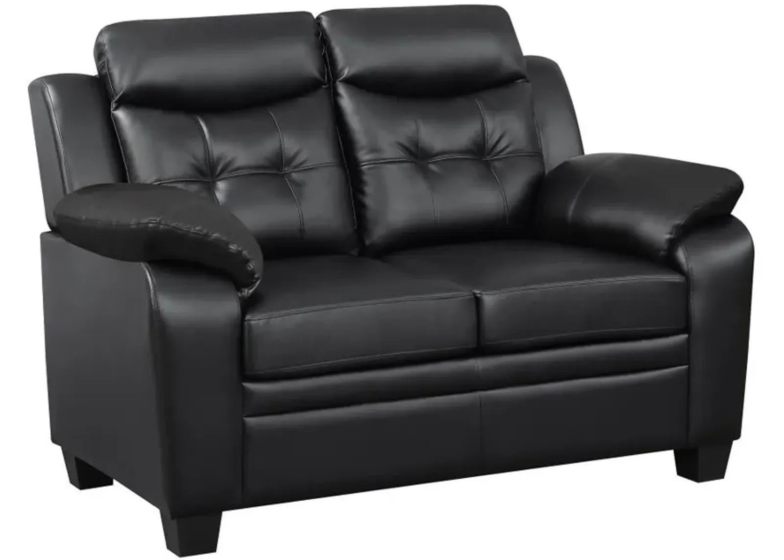 Finley - Upholstered Padded Arm Tufted Loveseat - Black