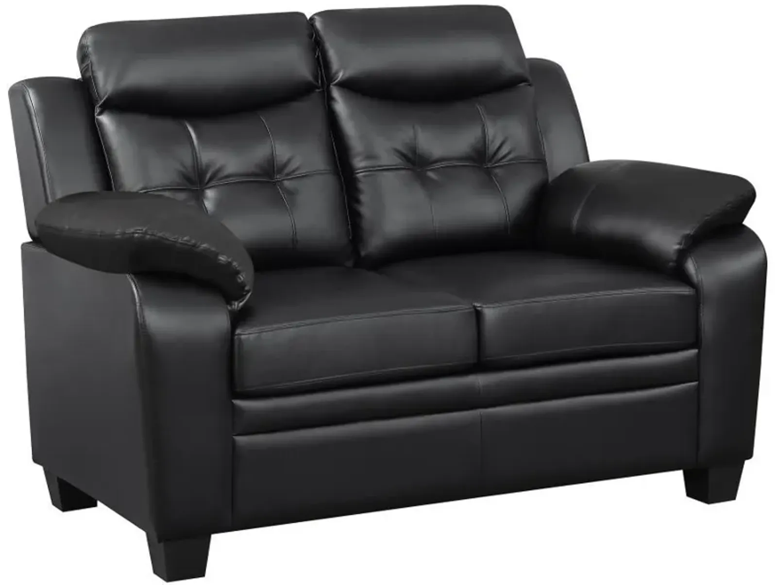 Finley - Upholstered Padded Arm Tufted Loveseat - Black