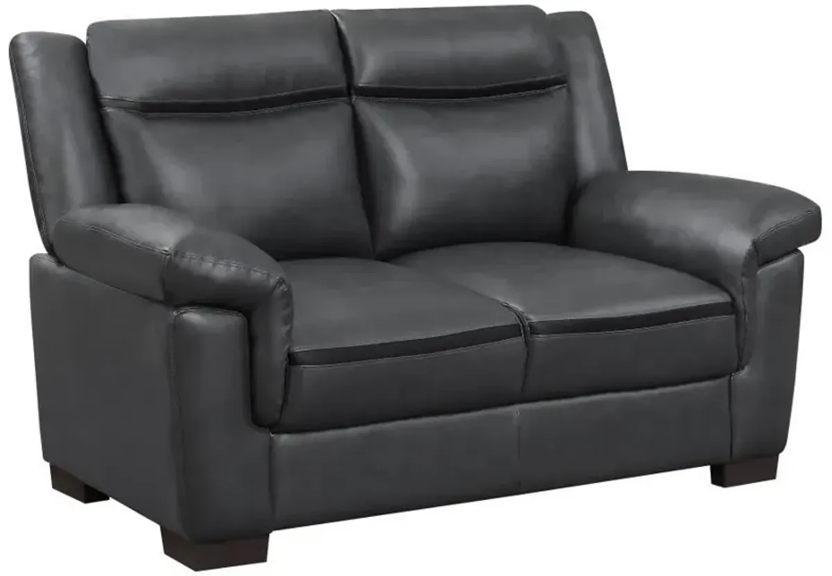 Arabella - Upholstered Padded Arm Loveseat - Gray