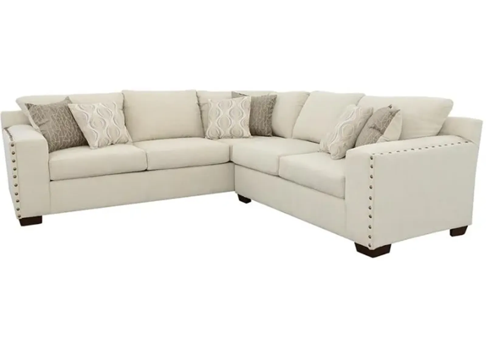 Aria - Upholstered Track Arm Sectional Sofa - Oatmeal