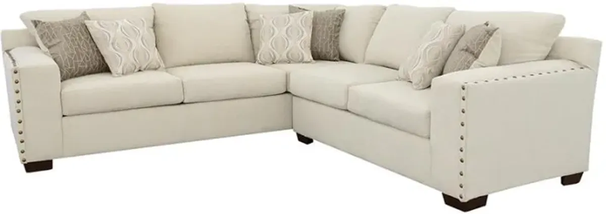 Aria - Upholstered Track Arm Sectional Sofa - Oatmeal