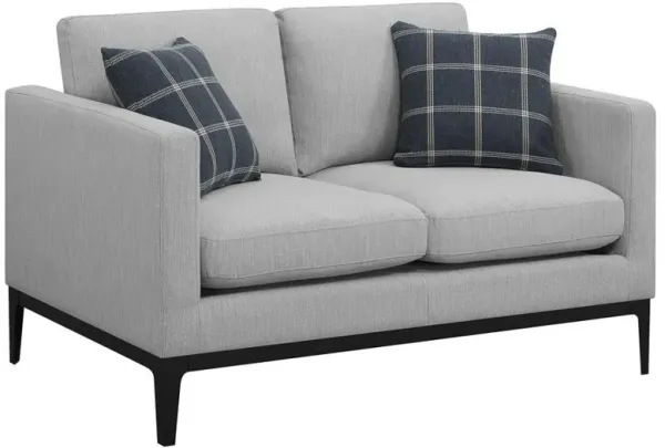 Apperson - Upholstered Track Arm Loveseat - Light Gray