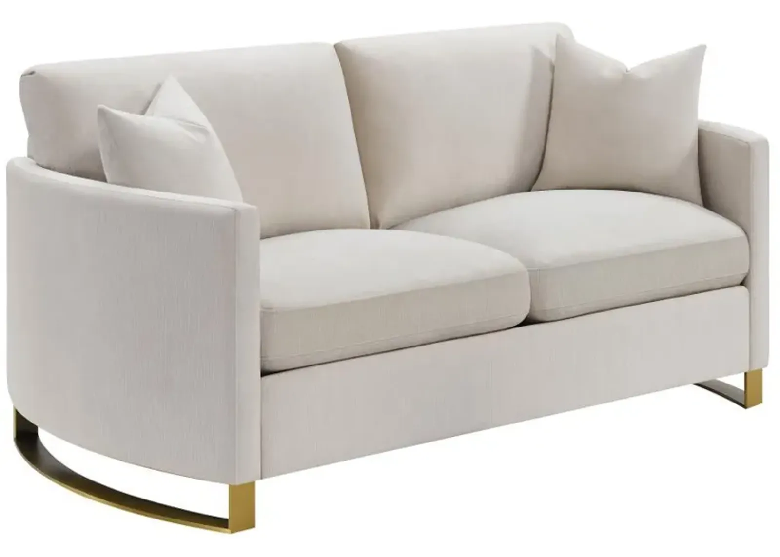 Corliss - Upholstered Arched Arm Loveseat - Beige