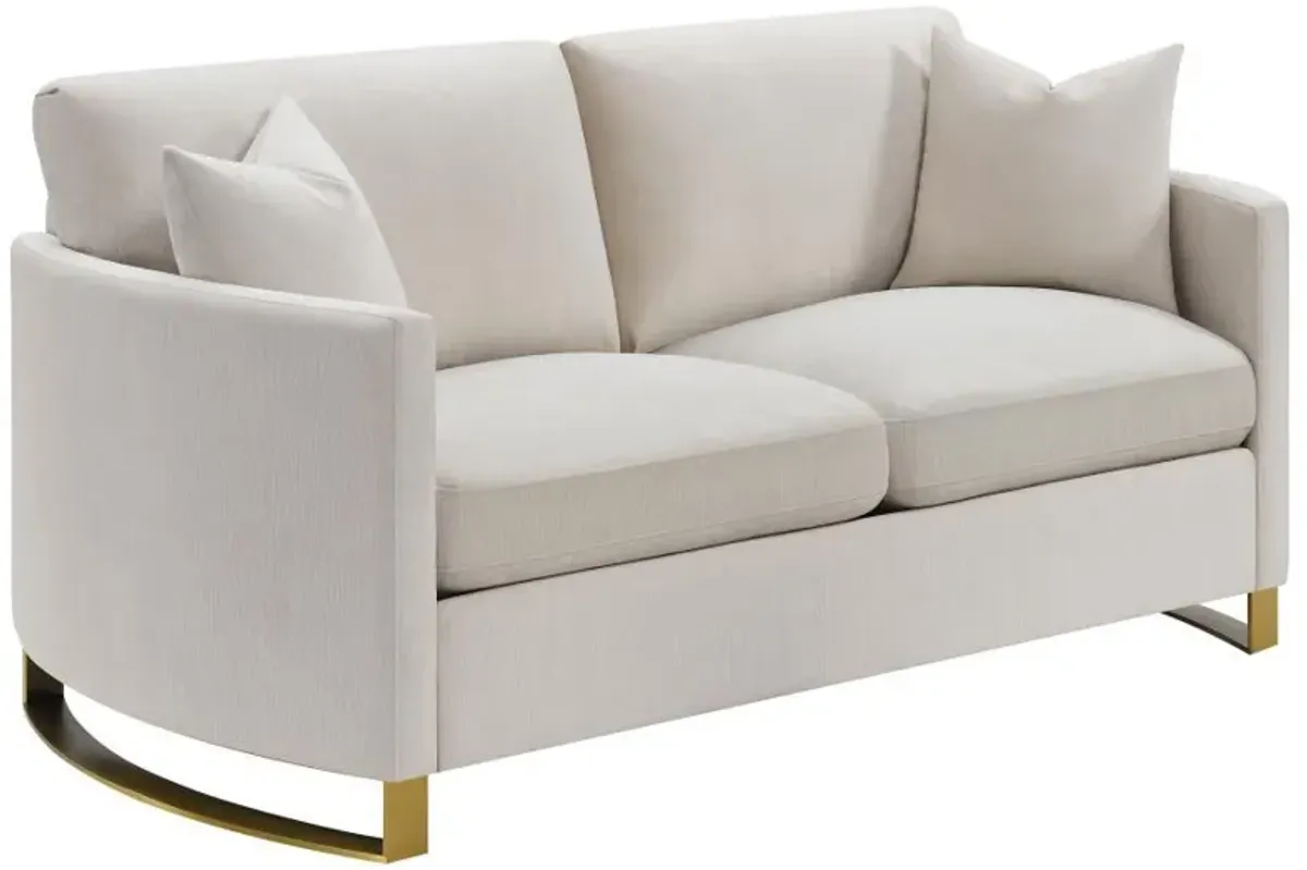 Corliss - Upholstered Arched Arm Loveseat - Beige