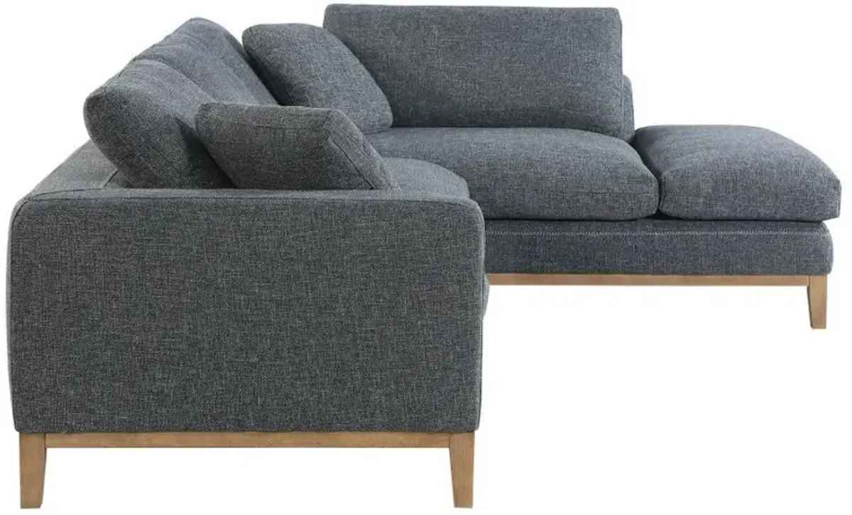 Persia - Upholstered Track Arm Sectional Sofa - Gray