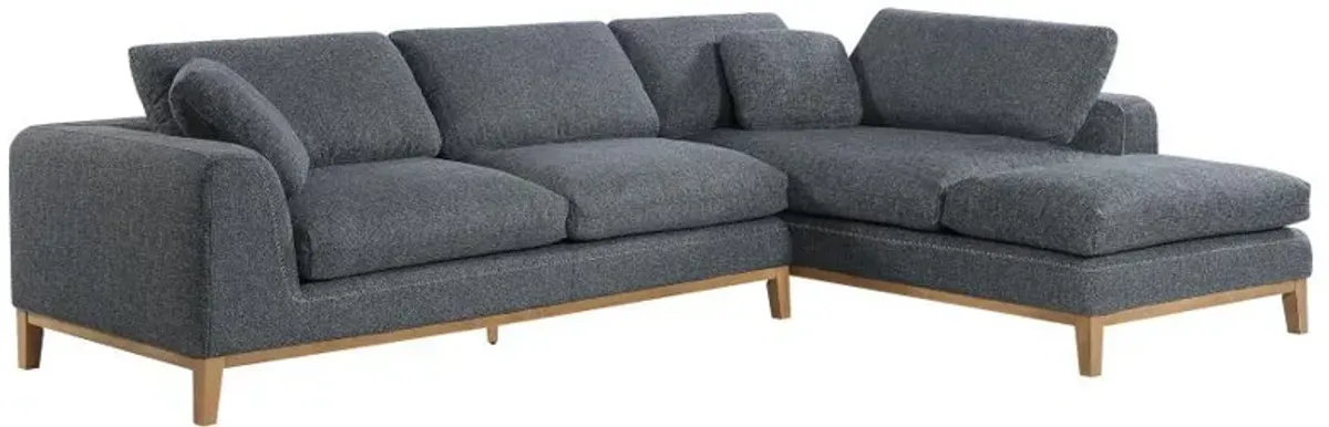 Persia - Upholstered Track Arm Sectional Sofa - Gray