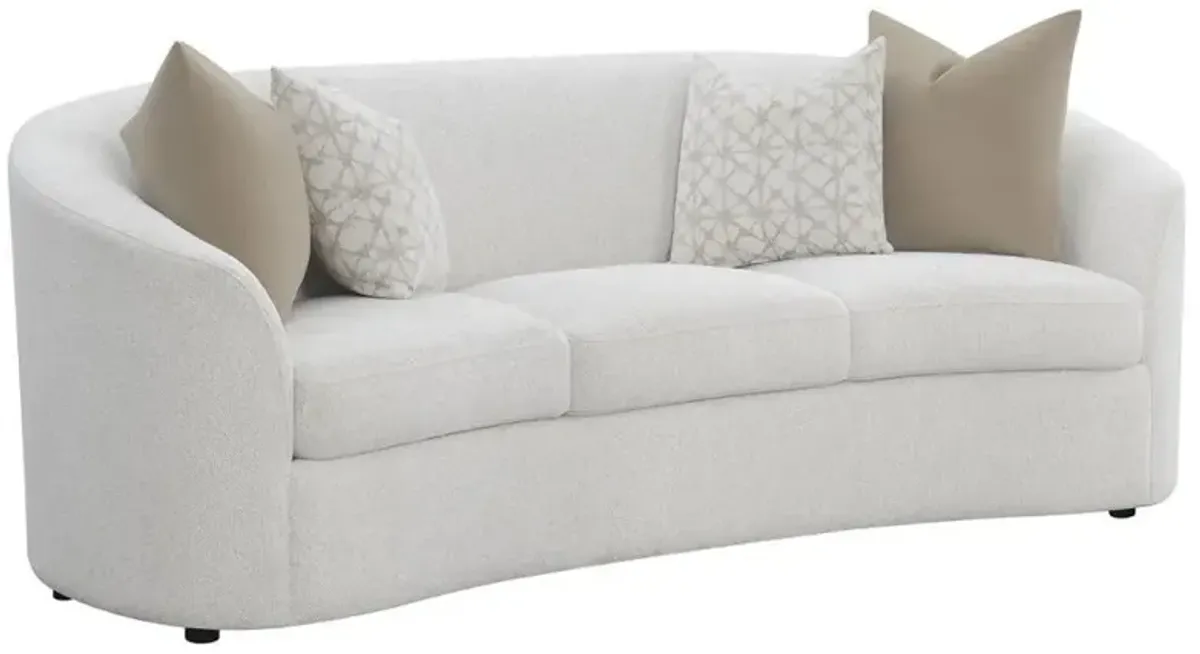 Rainn - Boucle Upholstered Sloped Arm Sofa - Latte