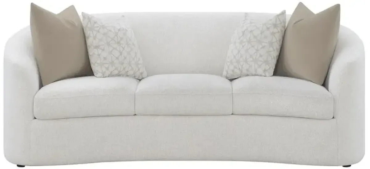 Rainn - Boucle Upholstered Sloped Arm Sofa - Latte