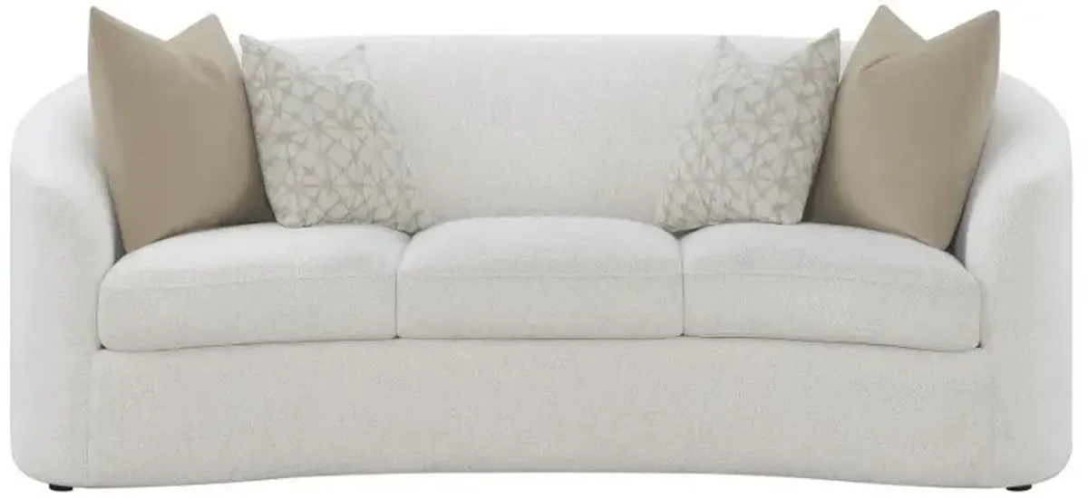 Rainn - Boucle Upholstered Sloped Arm Sofa - Latte