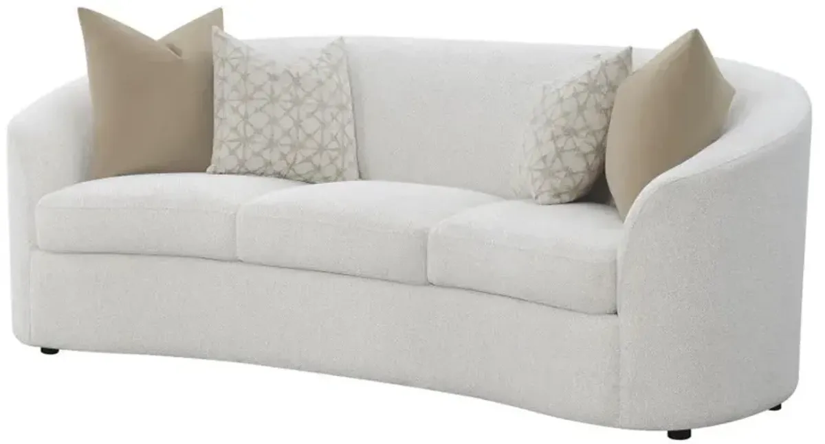 Rainn - Boucle Upholstered Sloped Arm Sofa - Latte