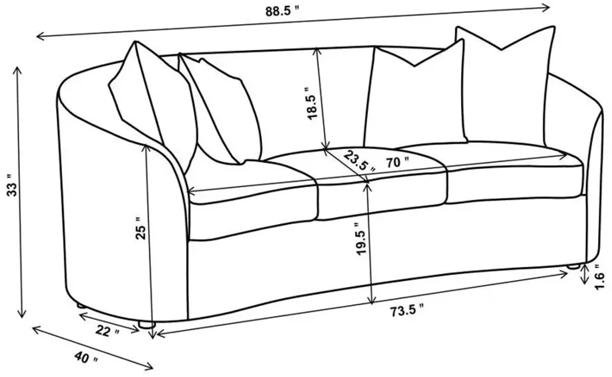 Rainn - Boucle Upholstered Sloped Arm Sofa - Latte