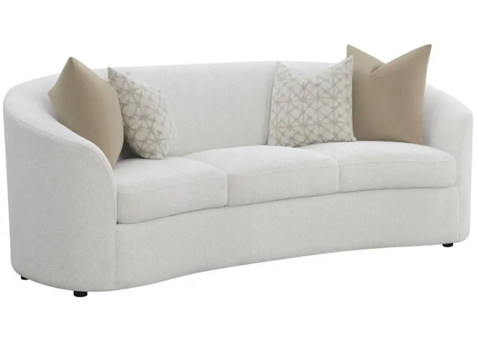 Rainn - Boucle Upholstered Sloped Arm Sofa - Latte