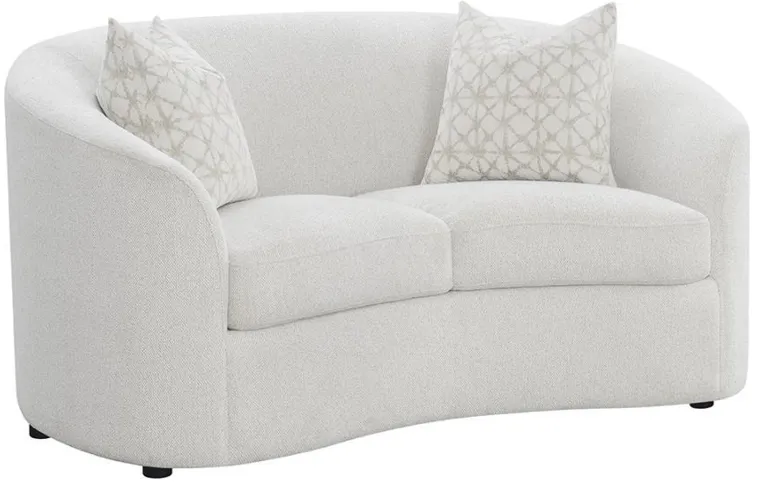 Rainn - Upholstered Tight Back Loveseat - Latte