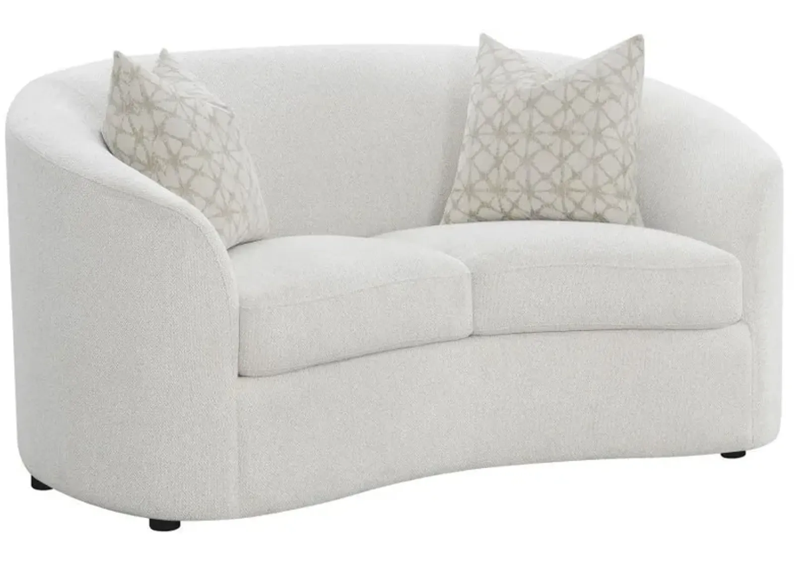 Rainn - Boucle Upholstered Sloped Arm Loveseat - Latte