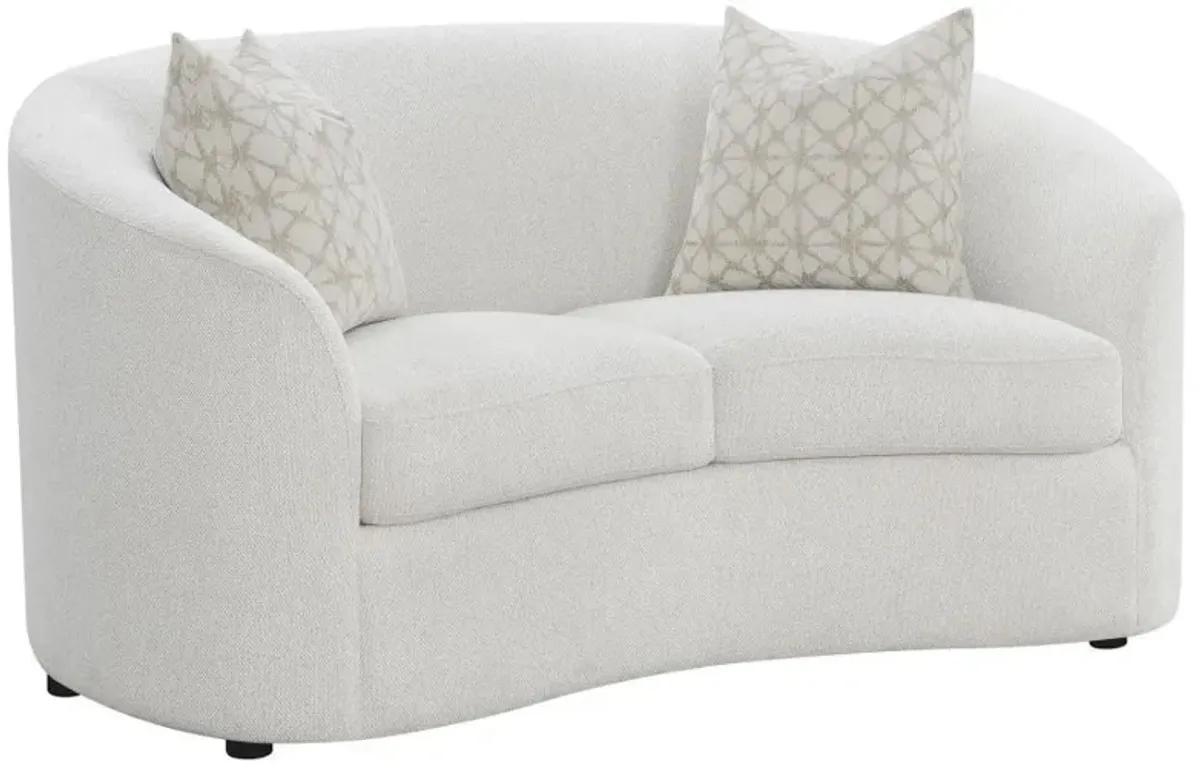 Rainn - Boucle Upholstered Sloped Arm Loveseat - Latte