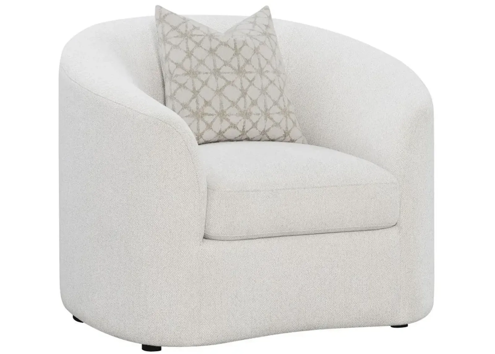 Rainn - Boucle Upholstered Sloped Arm Accent Chair - Latte