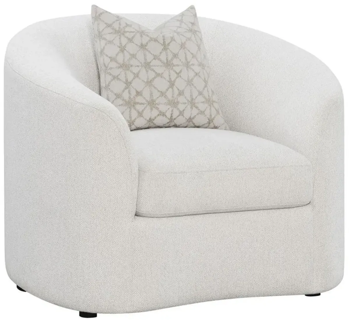 Rainn - Boucle Upholstered Sloped Arm Accent Chair - Latte