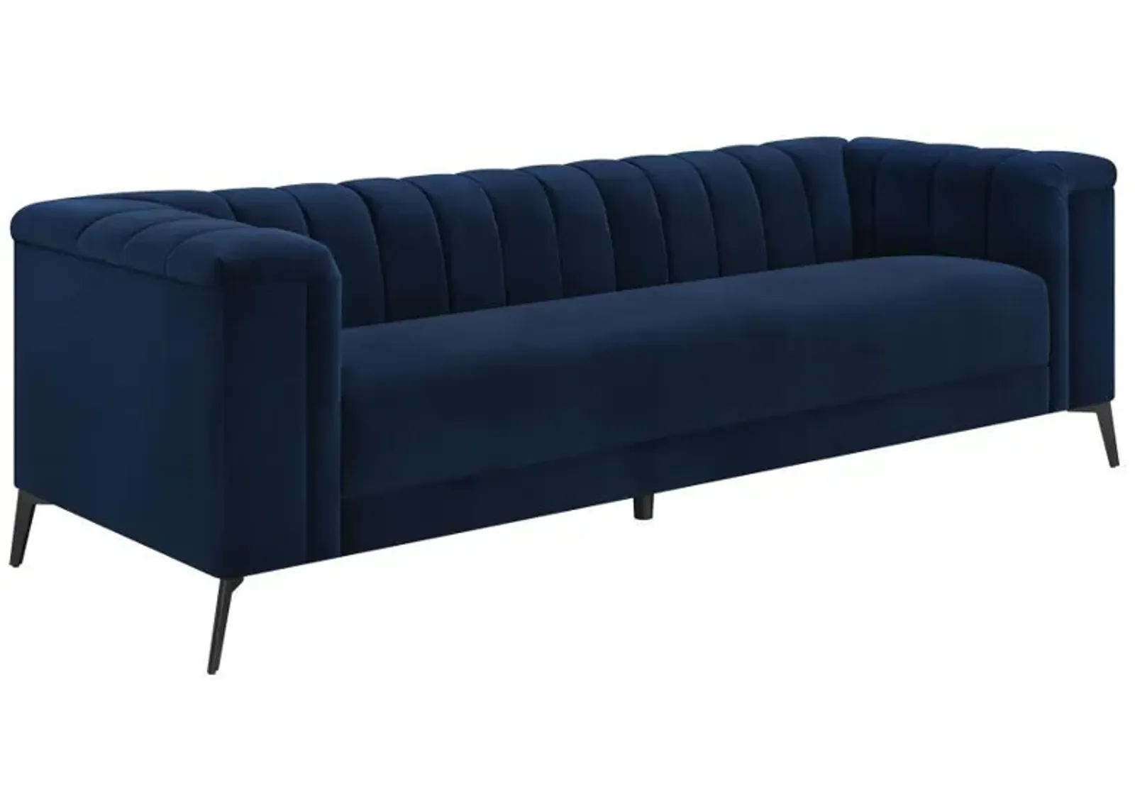 Chalet - Upholstered Tuxedo Arm Tufted Sofa - Blue