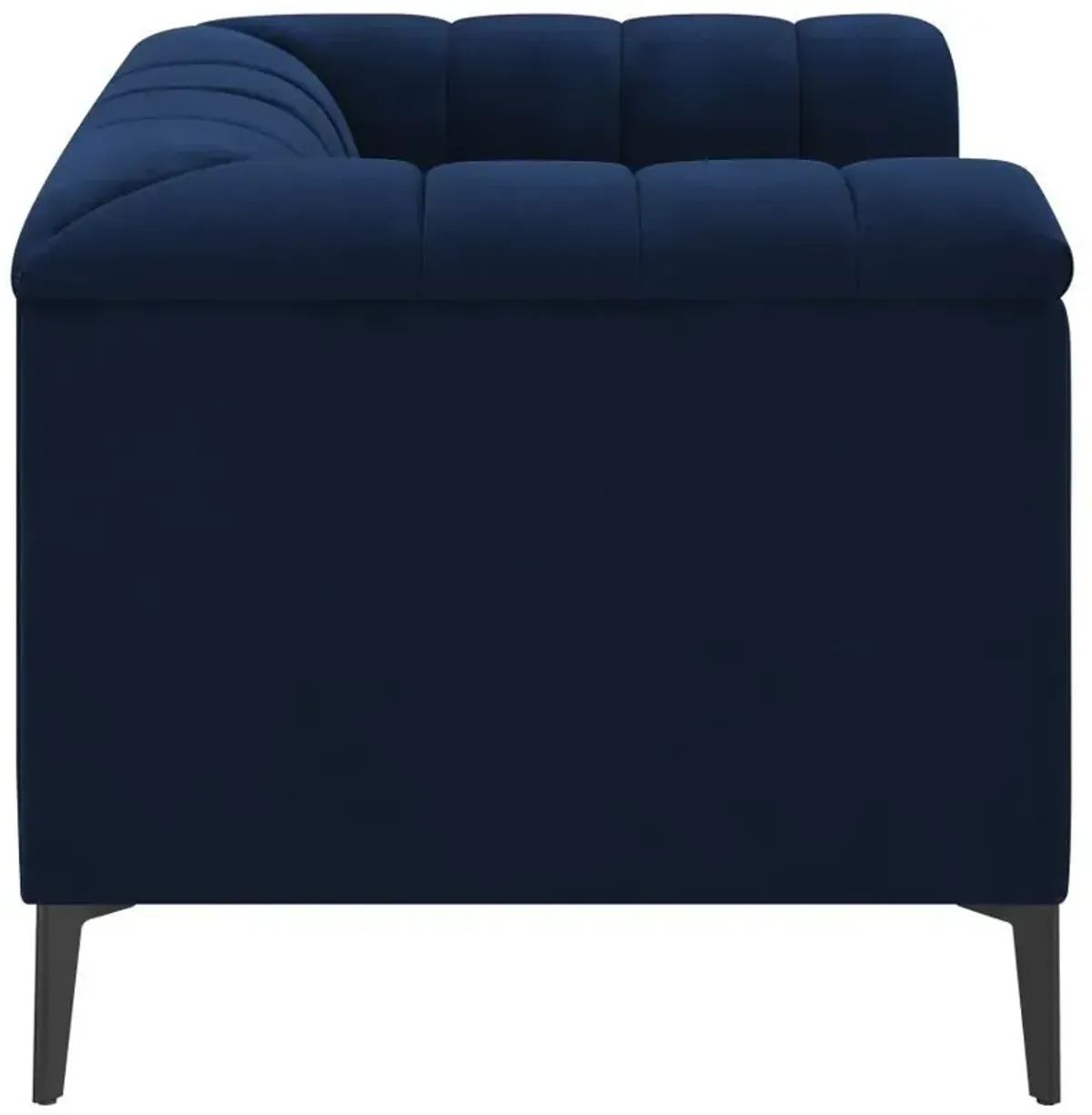 Chalet - Upholstered Tuxedo Arm Tufted Chair - Blue