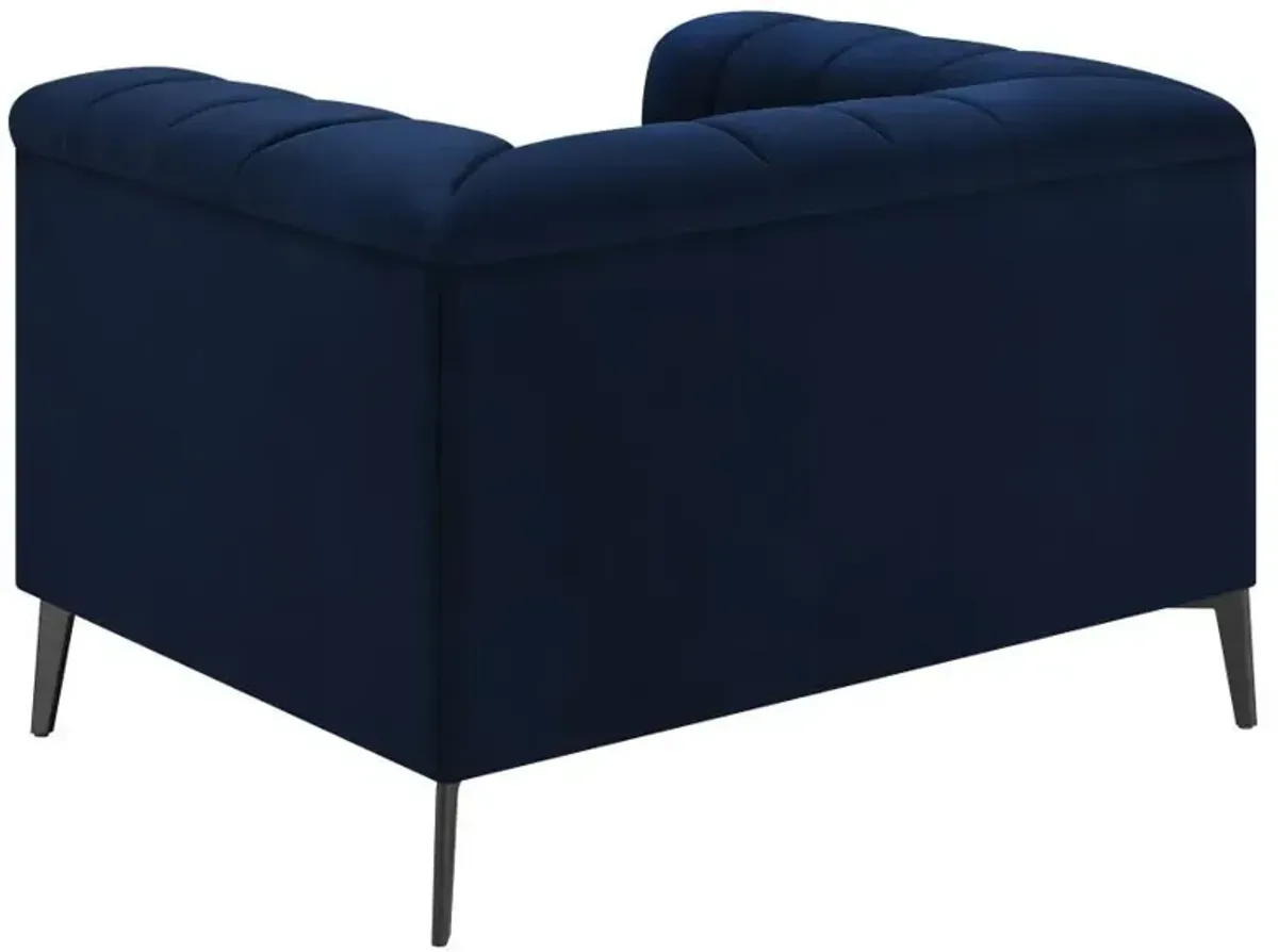 Chalet - Upholstered Tuxedo Arm Tufted Chair - Blue