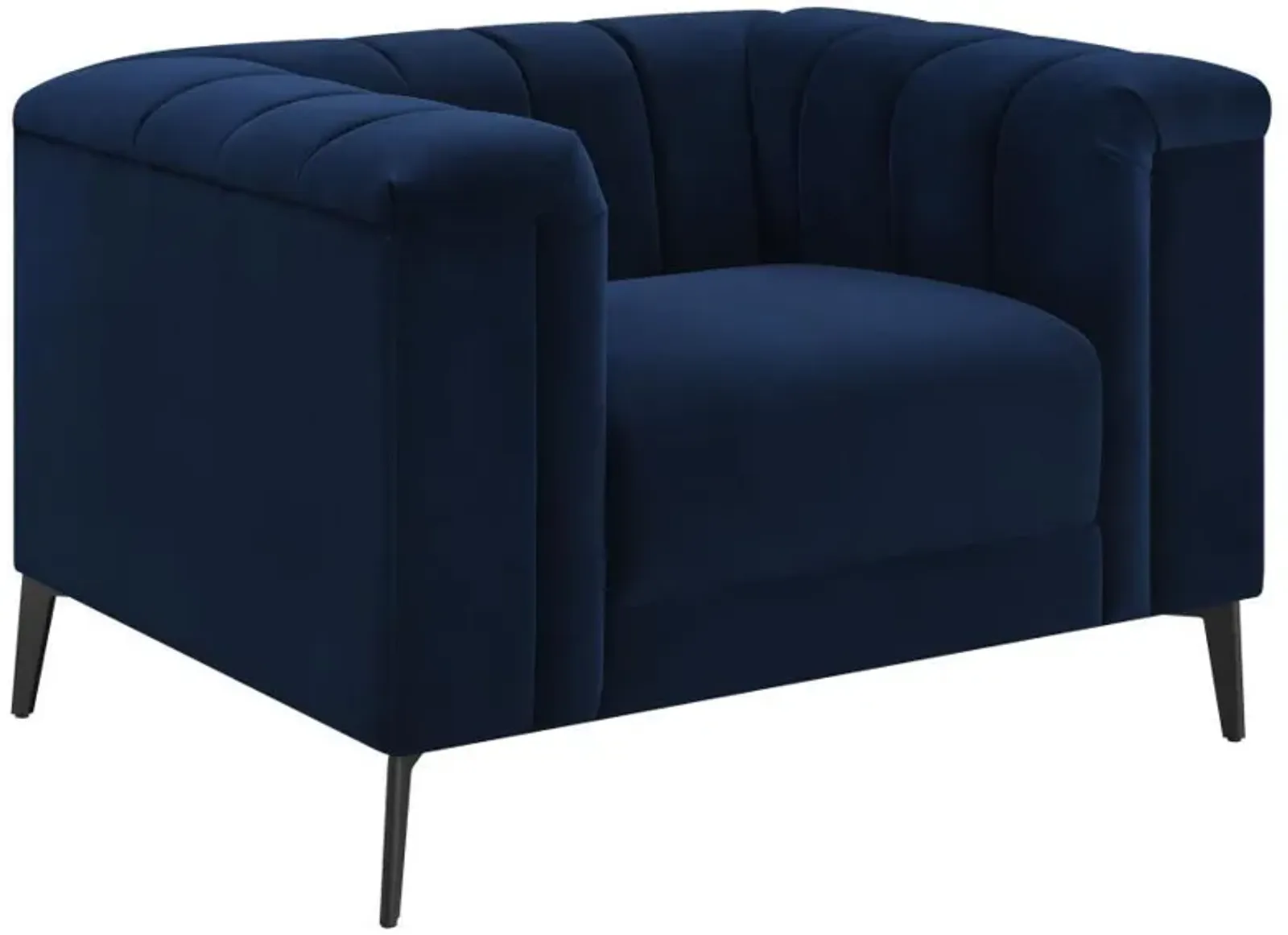 Chalet - Upholstered Tuxedo Arm Tufted Chair - Blue