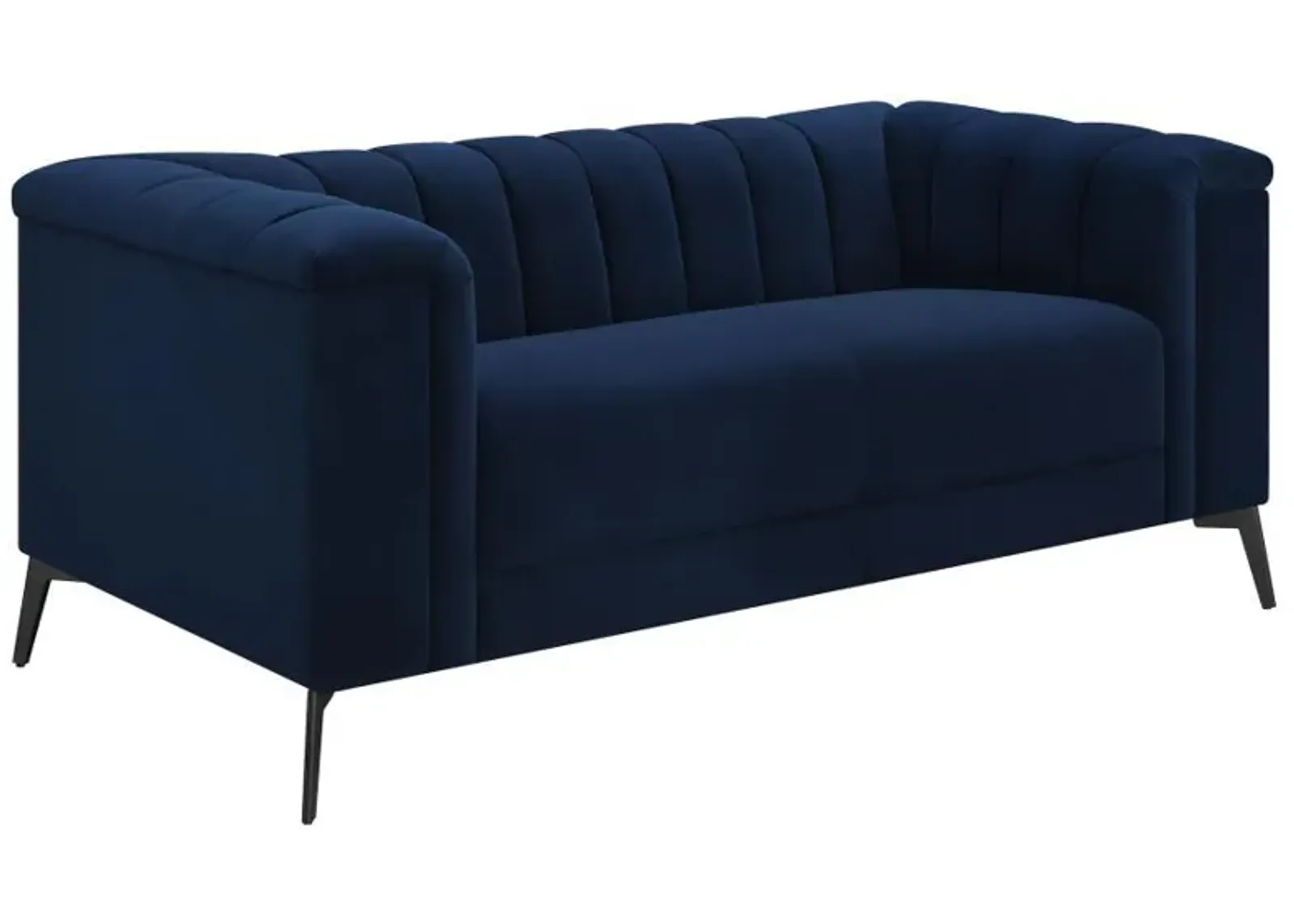 Chalet - Upholstered Tuxedo Arm Tufted Loveseat - Blue