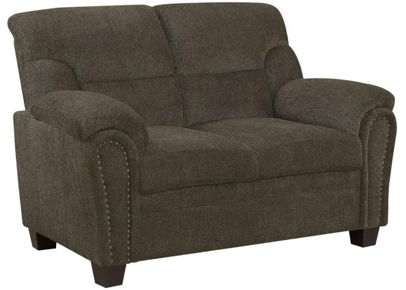 Clemintine - Upholstered Loveseat with Nailhead Trim