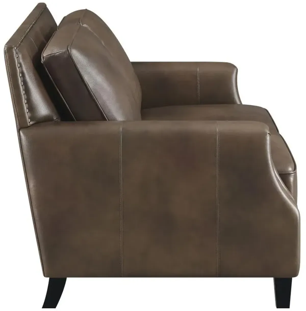 Leaton - Upholstered Recessed Arm Loveseat - Brown Sugar