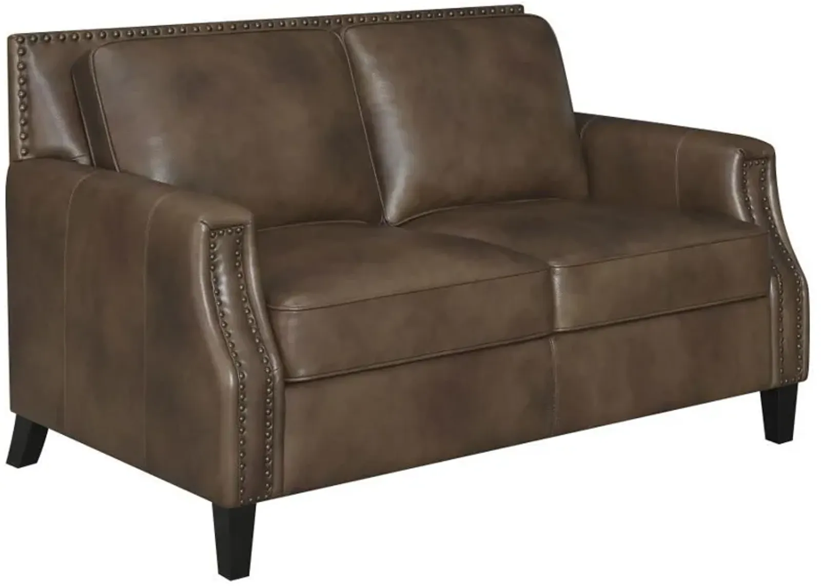 Leaton - Upholstered Recessed Arm Loveseat - Brown Sugar