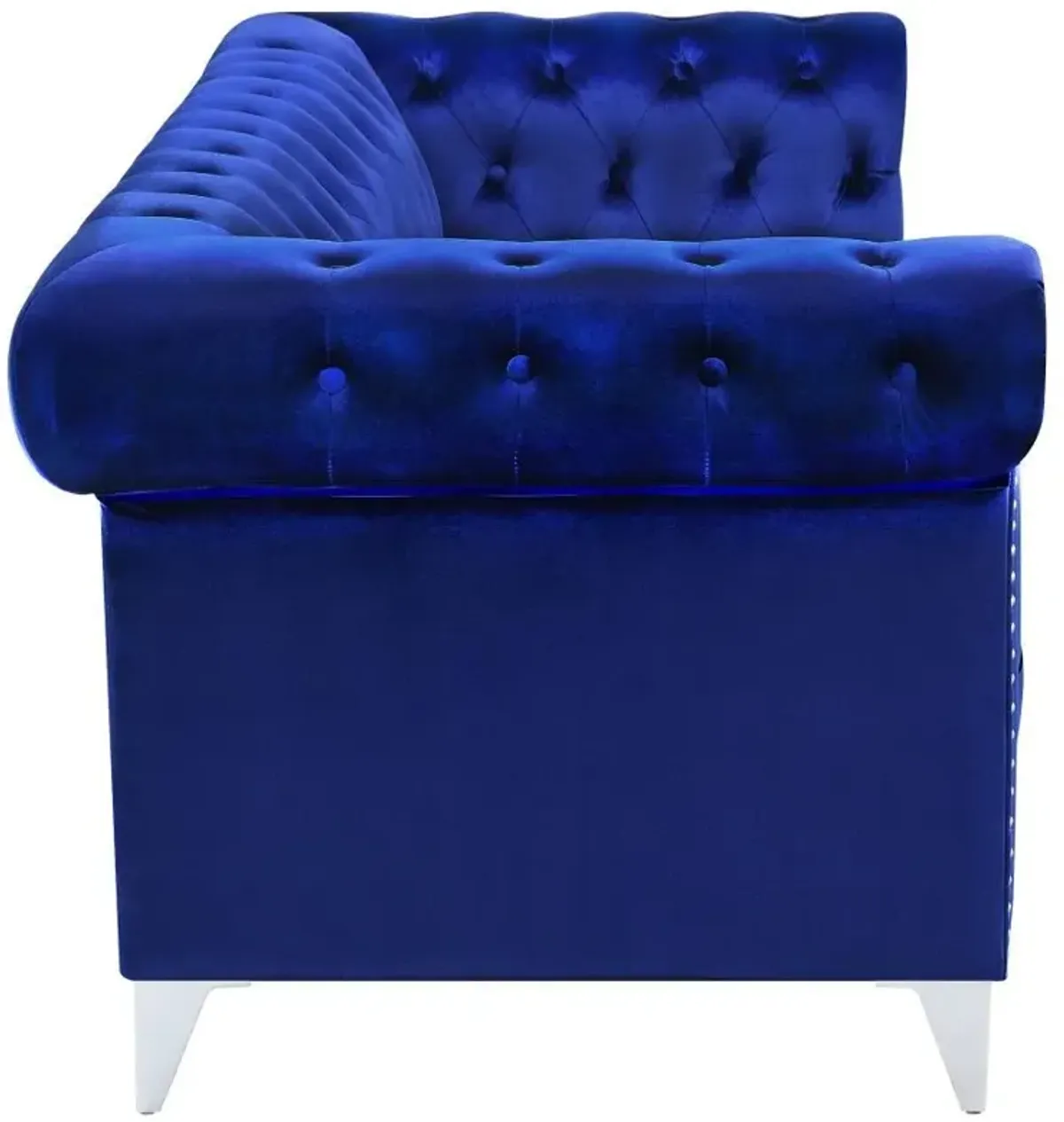 Bleker - Upholstered Tuxedo Arm Tufted Sofa - Blue