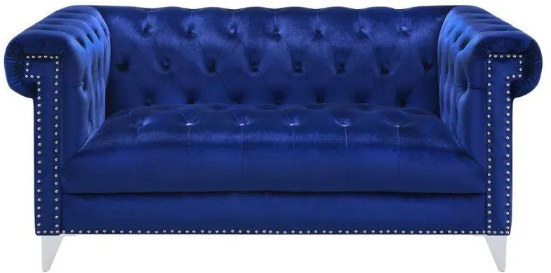 Bleker - Tufted Tuxedo Arm Loveseat - Blue