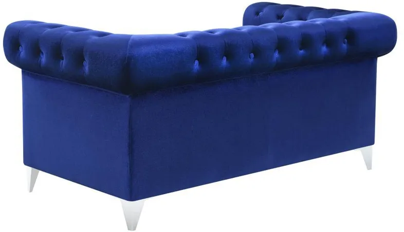 Bleker - Tufted Tuxedo Arm Loveseat - Blue