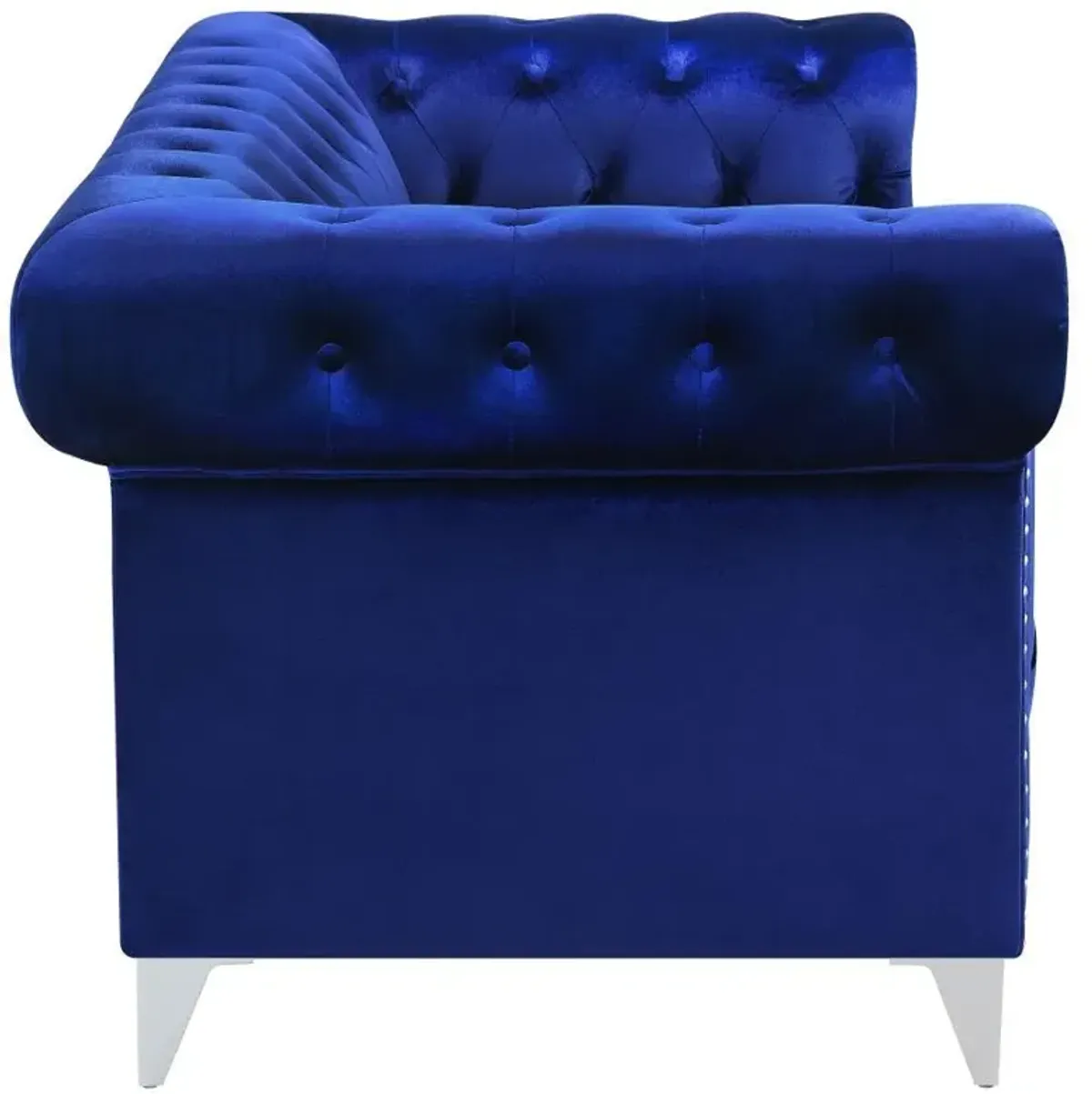 Bleker - Upholstered Tuxedo Arm Tufted Loveseat - Blue