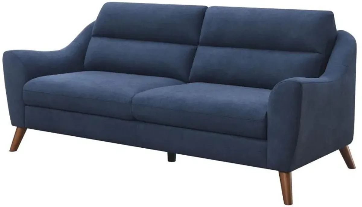 Gano - Upholstered Sloped Arm Sofa - Navy Blue